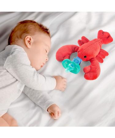 Baby Newborn Pacifier with Lobster Pacifier Holder - Soothie Infant Pacifiers - Ages 3-12 Months - Comfort Binky with Plush Toy - Buy Online on GoSupps.com
