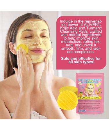 Turmeric Cleansing Pads - Kojic Acid & Turmeric - 120pcs for Exfoliation & Skin Renewal - Buy Online on GoSupps.com