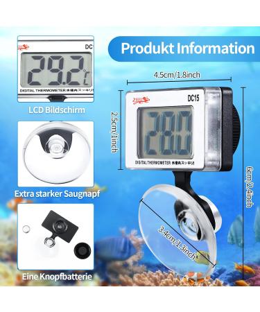 Buy Waterproof Digital Aquarium Thermometer - 2 PCS Temperature Measuring Tool for Fish Tank & Terrarium | Accurate & Easy to Use - Buy Online on GoSupps.com