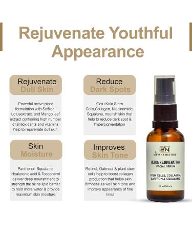 Ultra Rejuvenating Face Serum | Boost Skin Glow Elasticity & Tone | Anti-Aging with Stem Cells & Hyaluronic Acid - Buy Online on GoSupps.com
