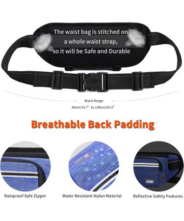 TUDEC Dogs Jogging Line with Belly Belt | Free-Handed Leash & Belt Bag for Large & Medium Dogs | Elastic Reflective Running Leash & Feces Bag Dispenser (Blue Gray) - Buy Online on GoSupps.com