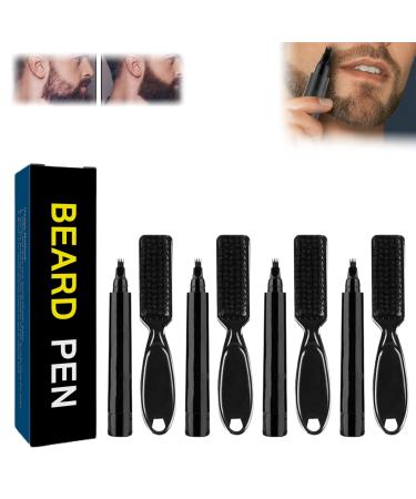 Diamalfi Pencil Beard Pencil Filler for Men Beard Filler for Men with 4 Tips Beard Kit Water Proof Beard Eyebrow Pen with Beard Brush Repair Beard Shape (Black-2pcs+Dark brown-2pcs)