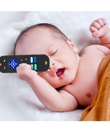 Silicone Remote Control Shaped Baby Teether with Pacifier Clip - Soft Chew Toy for Babies 3-18 Months (Black) - Buy Online on GoSupps.com