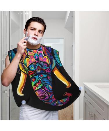 Vibrant Elephant Print Beard Bib Apron - Non-Stick Hair Catcher for Men s Shaving | Perfect Gift - Buy Online on GoSupps.com
