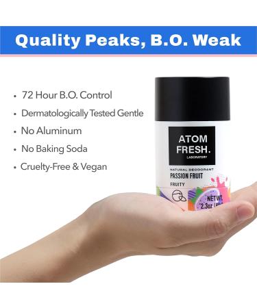 Natural Deodorant for Women & Men - Aluminum Free Vegan Cruelty Free Passion Fruit 2.3 Oz - Effective Odor Protection - Buy Online on GoSupps.com