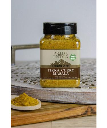 Pride of India Tikka Curry Masala Seasoning Spice - Gourmet Curry Mix (8 oz) | Vegetarian & Meat Dishes | Natural, GMO-Free & Easy to Use - Buy Online on GoSupps.com
