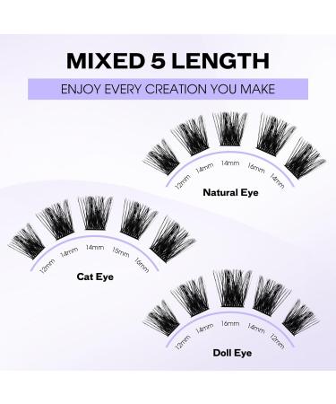 D Curl 0.07mm Cluster Lash Extensions 8-16mm Mix - Soft, Wispy & Wide Stem | XHFD-FD18-0.07-D - Buy Online on GoSupps.com
