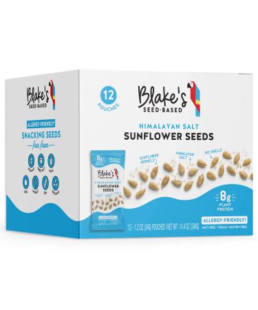Blakes Seed Based Roasted Sunflower Seeds - Himalayan Salt (12 Count), Vegan Protein Snack (6g of Protein), Gluten Free, Nut Free & Dairy Free, Healthy Snacks for Adults or Kids, Individually Packed Himalayan Salt 12 Count (Pack of 1)