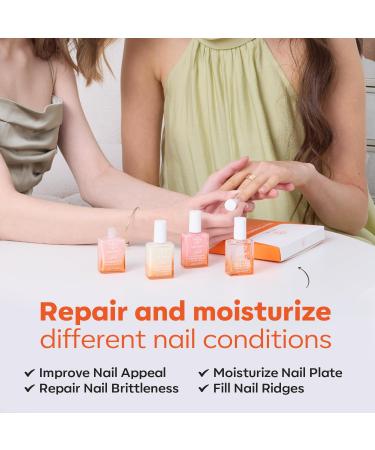 Modelones 15ml 8-in-1 Nail Strengthener & Ridge Filling Base Coat Nail Polish Repair and Growth Kit Treatment for Thin and Damaged Nails Milky White - Buy Online on GoSupps.com