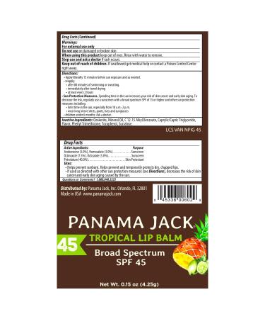 Panama Jack Tropical Flavors Pack - Travel Sunscreen Lip Balm Bulk SPF 45 Stick - 6 Pack Dreamsicle Mango & Tropical - Buy Online on GoSupps.com