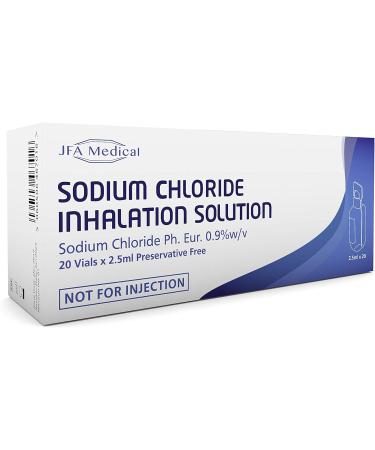 JFA Medical Isotonic Sodium Chloride 0.9% NaCl Inhalation Saline Solution - Box of 20 X 2.5ml Unit-dose Vials - Buy Online on GoSupps.com