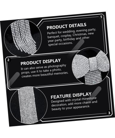 Beaupretty Wedding Tassel Hair Clip rhinestone tassel crystal bow clip rhinestone hair bow clip hair bow wedding rhinestone bow veils for brides rhinestones bang clip Crystal - Buy Online on GoSupps.com