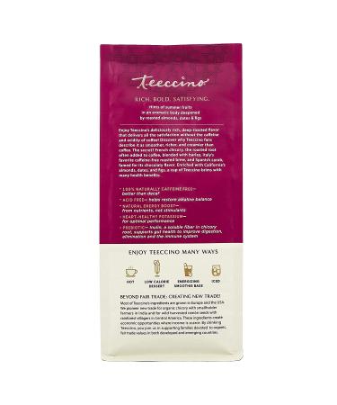 Teeccino Almond Amaretto Ground Herbal Coffee 11oz - Prebiotic, Caffeine-Free, Acid-Free Medium Roast - Buy Online on GoSupps.com