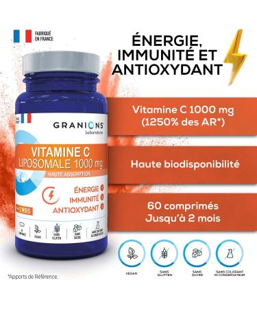 GRANIONS Liposomal Vitamin C 1000 mg Contributes to the normal functioning of the immune system and to reducing fatigue Top - Buy Online on GoSupps.com