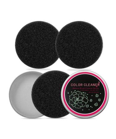 Hongecb professional make-up brush cleaner quick color change for cosmetics brushes single-layer dry cleaning sponge tool 3PCs sponge with a compact can for wearable wearing 1box + 3 sponge