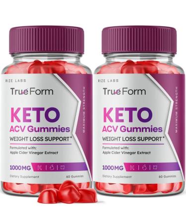 (2 Pack) True Form Keto Gummies - True Form Keto ACV Gummies For Weight Loss Support Belly Fat Apple Cider Vinegar Extract Keto+ACV Plus Supplement Shark Energy Tank avc Trueform Gomitas (120 Gummies)