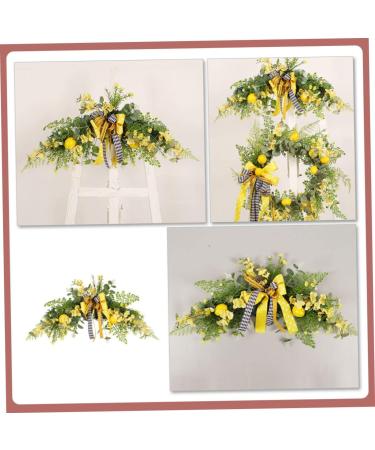 Alipis 2pcs Simulation Flower Door Hanging Garland Eucalyptus Plant Household Lemon Adorn Wall Hanging Yellowx2pcs 60x30cmx2pcs - Buy Online on GoSupps.com