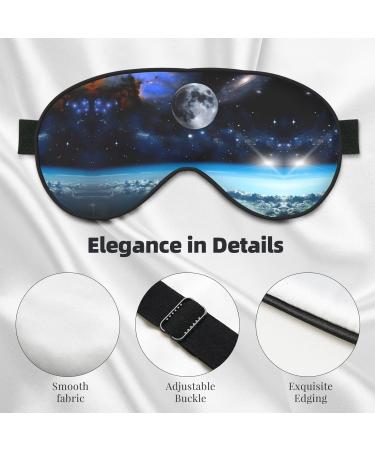 Space Planet Soft Eye Mask - Adjustable Sleep Aid for Comfort & Fatigue Relief - Full Eye Coverage for Better Sleep - International Shipping Available - Buy Online on GoSupps.com