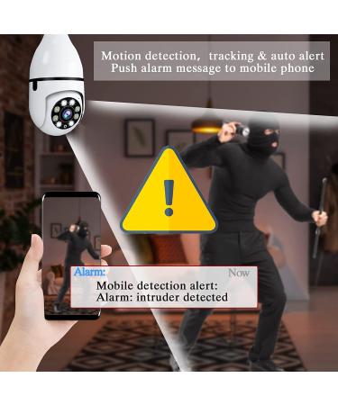 1080P Light Bulb Security Camera with PTZ, Night Vision & Motion Detection | Alexa & Google Assistant Compatible | 2.4G&5G WiFi | 1Pack with 64GB SD Card - Buy Online on GoSupps.com