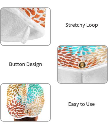 Summer Flower Pattern Dry Hair Cap & Quick Drying Towel Set - Super Absorbent Soft & Comfortable - 2 Piece with Button Headband - Buy Online on GoSupps.com