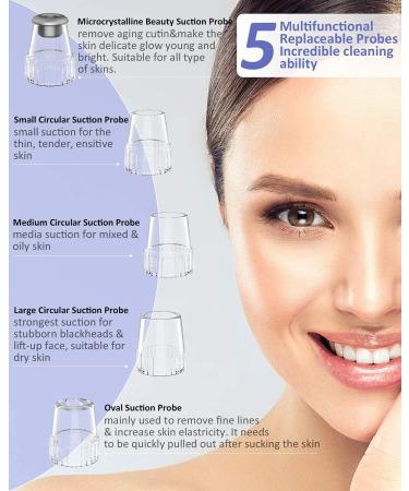 2023 Upgraded Blackhead Pore Vacuum Cleaner - Electric USB Rechargeable Acne & Whitehead Extractor with 5 Probes - Blackhead Remover Kit for Women & Men | JHF21 - Buy Online on GoSupps.com