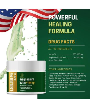 Magnesium Cream for Pain Relief with 1 500 000mg Hemp Oil - Soothing All-Natural Joint & Muscle Cream - Fast-Acting Comfort & Wellness - Made in USA - Buy Online on GoSupps.com