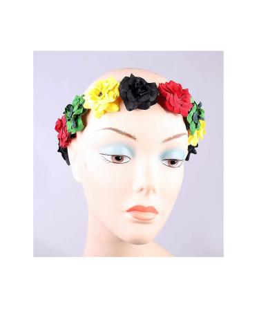 KIWI DAISY Rasta Floral Flower Crown Headband - Stretch Boho Hair Accessory - Buy Online on GoSupps.com