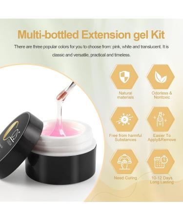 COSCELIA Builder Gel Set - Pink Clear & White UV Gel for Nail Extensions - 6 x 15ML - Perfect for Beginners - DIY Gel Nails - Buy Online on GoSupps.com