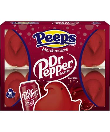 Peeps Easter Dr Pepper Flavored Marshmallow Chicks Limited Edition 10 count Easter Basket Candy - Buy Online on GoSupps.com