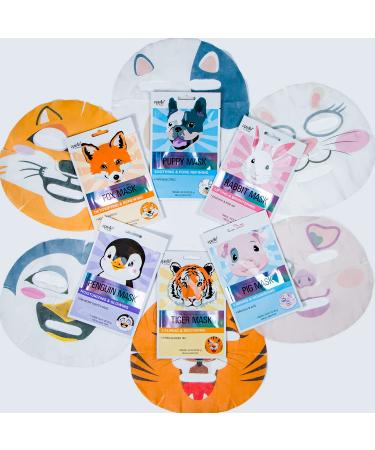 Epielle Character Sheet Masks - Animal Spa Korean Beauty Masks (Pack of 12) | Perfect Birthday Party Gift for Kids | Girls Night Spa Night | Assorted Characters - 12pk - Buy Online on GoSupps.com