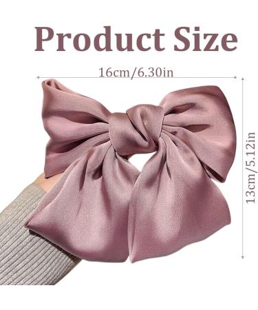 3 Pieces Bowknot Hair Barrettes Hair Bows for Women Big Bow Hair Clips Hair Clips Soft Silky Satin Hair Clips with Bow - Buy Online on GoSupps.com