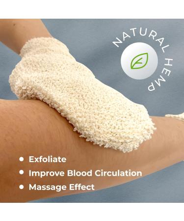 GUARD&MARINE Natural Shower Mitts - Soft Loofah Gloves for Body Wash & Cleansing | Set of 2 - Ideal for Bathing & Exfoliating - Buy Online on GoSupps.com