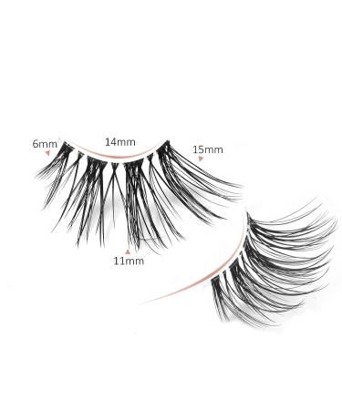 Natural Look Half False Wispy 3D Faux Mink Lashes - 7 Pairs C03 Pack | Clear Band Half Eyelashes in Various Lengths (6MM-15MM) - Buy Online on GoSupps.com