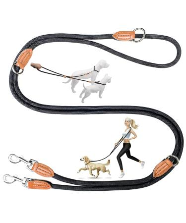 Dog leash 2m adjustable guide leash 11mm thick nylon braided dog leash leash with carabiner multifunctional double linen jogging motion training lines for small/medium/large dogs (black) - Buy Online on GoSupps.com