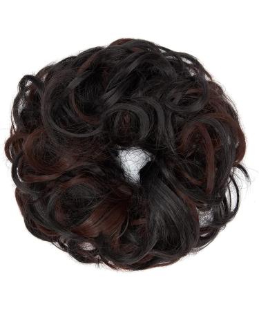 Messy Bun Hair Piece for Women | Thick Updo Scrunchie Hair Extension | Natural Black Mix Dark Auburn - 1 PCS - Buy Online on GoSupps.com