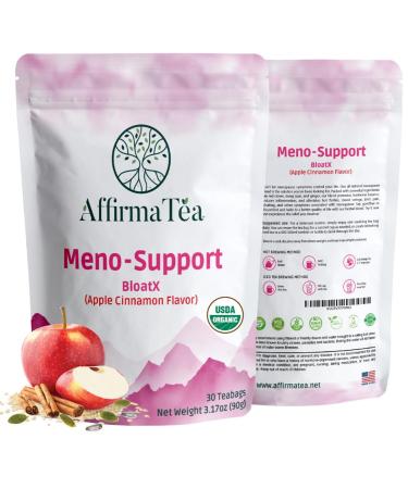 Meno-Support BloatX Organic Menopause Relief: Balances & Supports Hot Flashes Hormones Moods Swings Night Sweats & Bloating W/Black Cohosh Red Clover & Dong Quai. Natural Apple-Cinnamon Flavor. Natural Apple-Cinnamon Flavour 30 Teabags