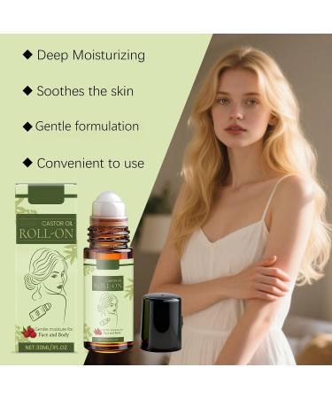 BRVLY Castor Oil Roll On for Belly Face and Body Multifunctional Use Castor Oil Facial Serum for Women Under Eye Roller Ball for Moisturizing and Firm Look Hair Growth Serum RollOn 1 - Buy Online on GoSupps.com