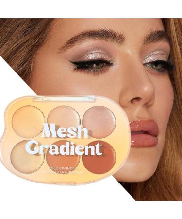 Blush and Highlighter Palette 6-Color Contour Palette - Melting Cream Cosmetics Water Resistant for a Natural Healthy Glow and Mature Complexion Lightweight Texture - Buy Online on GoSupps.com