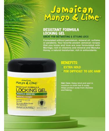 Jamaican Mango & Lime Locking Hair Gel 6 oz - Strong Hold for Dreadlocks & Braids - Buy Online on GoSupps.com