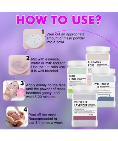 Poztl Gel Mask Powder - Soothing Lavender Face Mask for DIY Spa Treatments | Hydrating Peel-Off Hydro Jelly - 23 fl oz - Buy Online on GoSupps.com