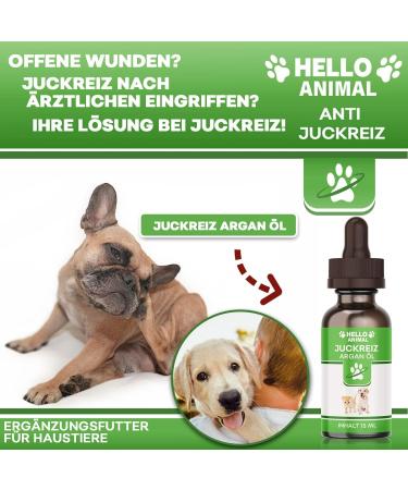 HelloAnimal Itch Argan Oil for Dogs & Cats | Skin Relief for Irritations Lice & Fleas - Immediate Help - Buy Online on GoSupps.com