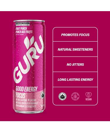 GURU Organic Energy Drink | Variety Pack 355ml | Feel Great and Stay Focused Longer with Plant-Based Energy Natural & Organic Ingredients Low Calories and Great Taste | (Pack of 12)  - Buy Online on GoSupps.com