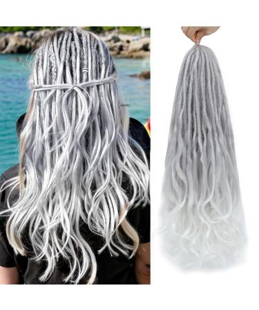 DT CHERYL Loose Wave Dreadlocks 24 Inch 10 Strands Double Ended Dreadlock Extensions With French Curly Ends 0.6CM Thin Synthetic Curly DE Dreadlock Extensions for Women (G60# 24 Inch 10 Strands) 24 Inch 10 Strands G60#