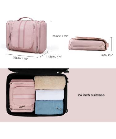BAGSMART Travel Toiletry Bag for Women - Water-resistant Cosmetic Makeup Organizer with Hanging Hook, Pink - Medium - Buy Online on GoSupps.com
