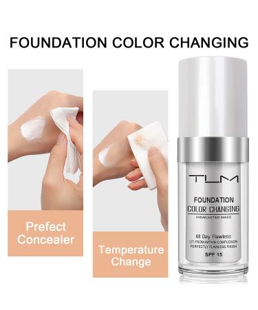 30ml TLM Colour Changing Foundation Concealer - 2 Pack Makeup Base for Flawless Warm Skin Tone Coverage - Buy Online on GoSupps.com