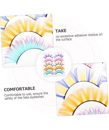 minkissy 5 Pairs Colored False Eyelashes Natural Fake Lashes Russian Strip Lashes d Curl Colorful Lash Extensions Colored Cluster Lashes False Eyelashes Fluffy Fake Eyelashes Individual Bar - Buy Online on GoSupps.com