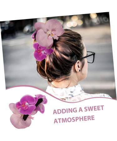 FRCOLOR Phalaenopsis Hairpin Floral Decor Flower Decorations Hair Claw Clip Hair Snap Clips Hair Holder Hair Clip Hair Pin for Cute Hairpin Hair Decoration Hairpin Cloth - Buy Online on GoSupps.com