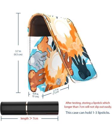 Travel Lipstick Organizer Case | Portable Makeup Bag with Mirror | Colorful Cat Paw Design - Buy Online on GoSupps.com