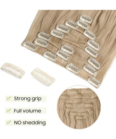 S-noilite 17 Inch Dark Blonde Mix Bleach Blonde Clip In Hair Extensions - 8pcs Full Head Set, 60 Colours Available, Sexy Lady Fashion Choice - Curly Style - Buy Online on GoSupps.com