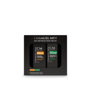CHAMUEL MEN Day Night Skincare Set for Men Includes Anti-aging Post Shave Moisturizer + Night Moisturizer includes Retinol The Essential Kit for Day Night Skincare Organic Key Ingredients - Buy Online on GoSupps.com